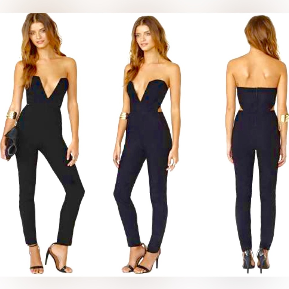 ASOS Black Cutout Bodycon Jumpsuit NWT